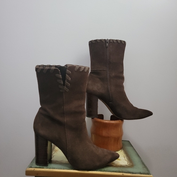 Something Navy Shoes - Something Navy Camilla Mid Calf Boots Size 7 Brown Suede